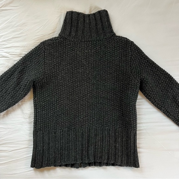 Vintage GAP Dark Grey Full Zip Turtleneck 100% Wool - Picture 5 of 8